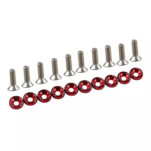 10Pcs Electric Scooter Fasteners Screws Handle Bar Screws Washers for Dualtron 1 2 3 Thunder Eagel Ultra Zero 9 KAABO Parts (Red)
