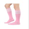 Century Star Knee High Striped Socks for Women - Long Thin Tube Sports Thigh High Socks Tall Stockings 1 Pack Pink White view 1