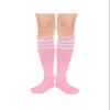Century Star Knee High Striped Socks for Women - Long Thin Tube Sports Thigh High Socks Tall Stockings 1 Pack Pink White view 2
