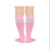 Century Star Knee High Striped Socks for Women - Long Thin Tube Sports Thigh High Socks Tall Stockings 1 Pack Pink White view 3