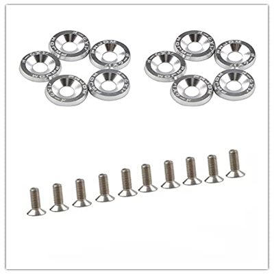 10Pcs Electric Scooter Fasteners Screws Handle Bar Screws Washers for Dualtron 1 2 3 Thunder Eagel Ultra Zero 9 KAABO Parts (Silver)