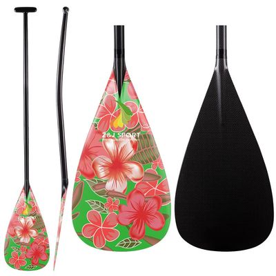 Z&J SPORT Outrigger Canoe Paddle Full Carbon, Tahiti Style OC Paddle with T-Handle, Lightweight Carbon Paddle for Waka AMA, vaa, Bent Shaft & 12 Degree Graphic Blade(MJ37851")