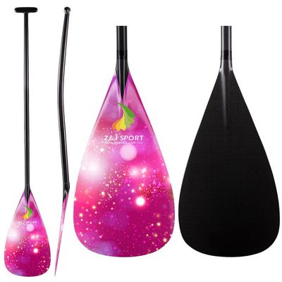 Z&J SPORT Outrigger Canoe Paddle Full Carbon, Tahiti Style OC Paddle with T-Handle, Lightweight Carbon Paddle for Waka AMA, vaa, Bent Shaft & 12 Degree Graphic Blade(FY0452")
