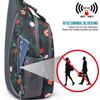 G4Free Sling Bag RFID Blocking Sling Backpack Crossbody Chest Bag Daypack for Hiking Travel(Black Base Floral) view 2