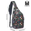 G4Free Sling Bag RFID Blocking Sling Backpack Crossbody Chest Bag Daypack for Hiking Travel(Black Base Floral) view 3