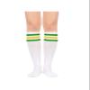 Century Star Knee High Striped Socks for Women - Long Thin Tube Sports Thigh High Socks Tall Stockings 1 Pack White Yellow Green view 2