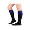 Century Star Knee High Striped Socks for Women - Long Thin Tube Sports Thigh High Socks Tall Stockings 1 Pack Black Blue view 1