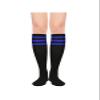 Century Star Knee High Striped Socks for Women - Long Thin Tube Sports Thigh High Socks Tall Stockings 1 Pack Black Blue view 2