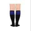 Century Star Knee High Striped Socks for Women - Long Thin Tube Sports Thigh High Socks Tall Stockings 1 Pack Black Blue view 3