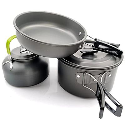 TKUS Camping Utensils Dishes Cookware Set Picnic Hiking Heat Exchanger Titanium Alloy Pot Outdoor Tourism Tableware