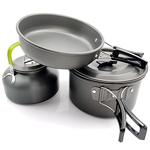 TKUS Camping Utensils Dishes Cookware Set Picnic Hiking Heat Exchanger Titanium Alloy Pot Outdoor Tourism Tableware