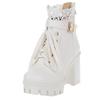 Hbeylia Women's Platform Combat Boots Fashion Lace Leather Chunky Pump Ankle Booties Leather Goth Anti Slip Lace Up High Heels Riding Short Boots For Women Bride Wedding Halloween Cosplay Party view 4