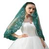 EllieHouse 1 Tier Short Lace Sequin Wedding Bridal Veil With Comb X77 Green view 1
