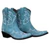Hbeylia Cowboy Boots For Women Vintage Embroidery Pointed Toe Chunky Mid-Heels Western Cowgirls Boots Retro Slip On Wide Mid Calf Boots Riding Knight Ankle Booties view 4