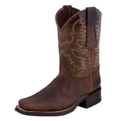 Hbeylia Women's Western Cowboy Cowgirls Boots Vintage Embroidery Round Toe Chunky Low Heels Wide Mid Calf Boots For Women Riding