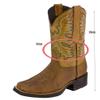 Hbeylia Women's Western Cowboy Cowgirls Boots Vintage Embroidery Round Toe Chunky Low Heels Wide Mid Calf Boots For Women Riding view 4