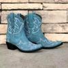 Hbeylia Cowboy Boots For Women Vintage Embroidery Pointed Toe Chunky Mid-Heels Western Cowgirls Boots Retro Slip On Wide Mid Calf Boots Riding Knight Ankle Booties view 3