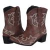 Hbeylia Cowboy Boots For Women Vintage Embroidery Pointed Toe Chunky Mid-Heels Western Cowgirls Boots Retro Slip On Wide Mid Calf Boots Riding Knight Ankle Booties view 4