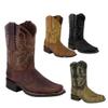 Hbeylia Women's Western Cowboy Cowgirls Boots With Side Zipper Vintage Embroidery Round Toe Chunky Low Heels Wide Mid Calf Boots For Women Riding view 3