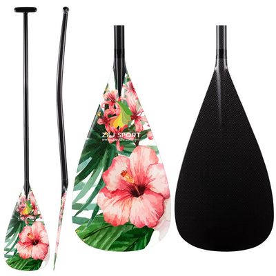 Z&J SPORT Outrigger Canoe Paddle Full Carbon, Tahiti Style OC Paddle with T-Handle, Lightweight Carbon Paddle for Waka AMA, vaa, Bent Shaft & 12 Degree Graphic Blade(HG238,47")