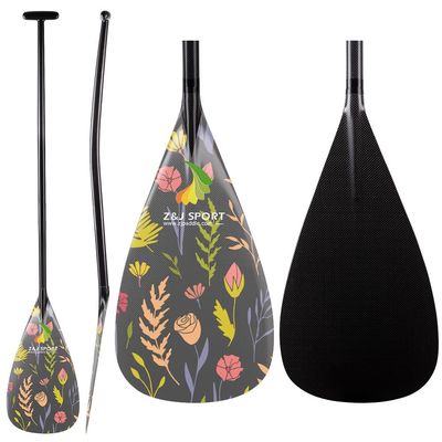 Z&J SPORT Outrigger Canoe Paddle Full Carbon, Tahiti Style OC Paddle with T-Handle, Lightweight Carbon Paddle for Waka AMA, vaa, Bent Shaft & 12 Degree Graphic Blade(KJ634,51")