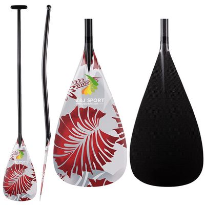 Z&J SPORT Outrigger Canoe Paddle Full Carbon, Tahiti Style OC Paddle with T-Handle, Lightweight Carbon Paddle for Waka AMA, vaa, Bent Shaft & 12 Degree Graphic Blade(RF126,49")