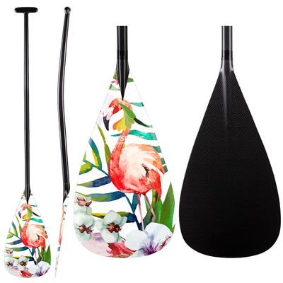 Z&J SPORT Outrigger Canoe Paddle Full Carbon, Tahiti Style OC Paddle with T-Handle, Lightweight Carbon Paddle for Waka AMA, vaa, Bent Shaft & 12 Degree Graphic Blade(HL265,50")