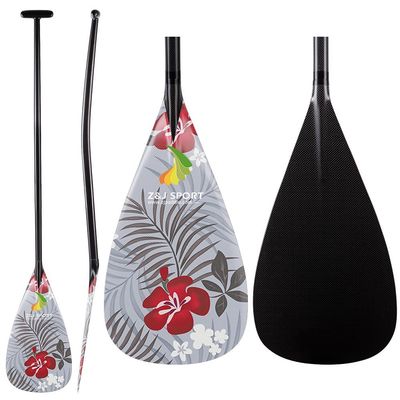 Z&J SPORT Outrigger Canoe Paddle Full Carbon, Tahiti Style OC Paddle with T-Handle, Lightweight Carbon Paddle for Waka AMA, vaa, Bent Shaft & 12 Degree Graphic Blade(GF123,48")