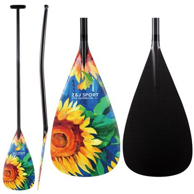 Z&J SPORT Outrigger Canoe Paddle Full Carbon, Tahiti Style OC Paddle with T-Handle, Lightweight Carbon Paddle for Waka AMA, vaa, Bent Shaft & 12 Degree Graphic Blade(KH101,50")