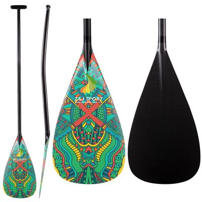 Z&J SPORT Outrigger Canoe Paddle Full Carbon, Tahiti Style OC Paddle with T-Handle, Lightweight Carbon Paddle for Waka AMA, vaa, Bent Shaft & 12 Degree Graphic Blade(HJ06,50")