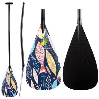 Z&J SPORT Outrigger Canoe Paddle Full Carbon, Tahiti Style OC Paddle with T-Handle, Lightweight Carbon Paddle for Waka AMA, vaa, Bent Shaft & 12 Degree Graphic Blade(MQ353,47")