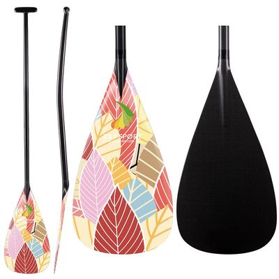 Z&J SPORT Outrigger Canoe Paddle Full Carbon, Tahiti Style OC Paddle with T-Handle, Lightweight Carbon Paddle for Waka AMA, vaa, Bent Shaft & 12 Degree Graphic Blade(MQ462,49")