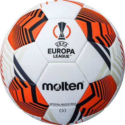 Molten UEFA Europa League UEL Official Football, White/Orange/Black, Model: 5000 'Match Ball', Size 5