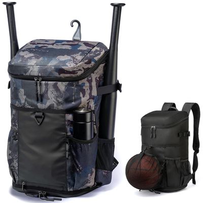 TUGUAN Baseball Backpack for Adults Sports Exercise Training Softball Bat Soccer Coach Basketball Multifunctional Equipment Backpack Bags Shoe Compartment with Hook for Helmet