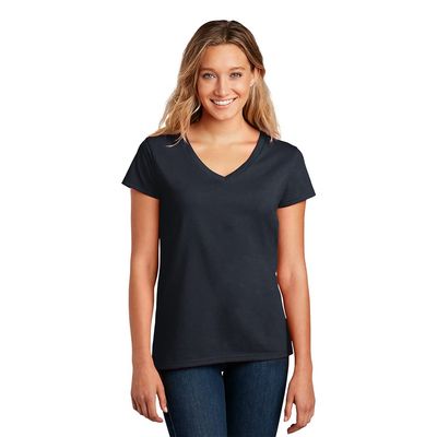 District Women's Re-Tee V-Neck DT8001-True Navy -X-Small