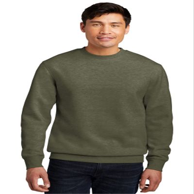 District V.I.T. Fleece Crew DT6104-Heathered Olive-Large