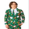 Suitmeister Boys Christmas Suit - Santa - Elves - Presents Fun Ugly X-Mas Icons Clothing - Green - Includes Blazer, Pants - Tie view 2