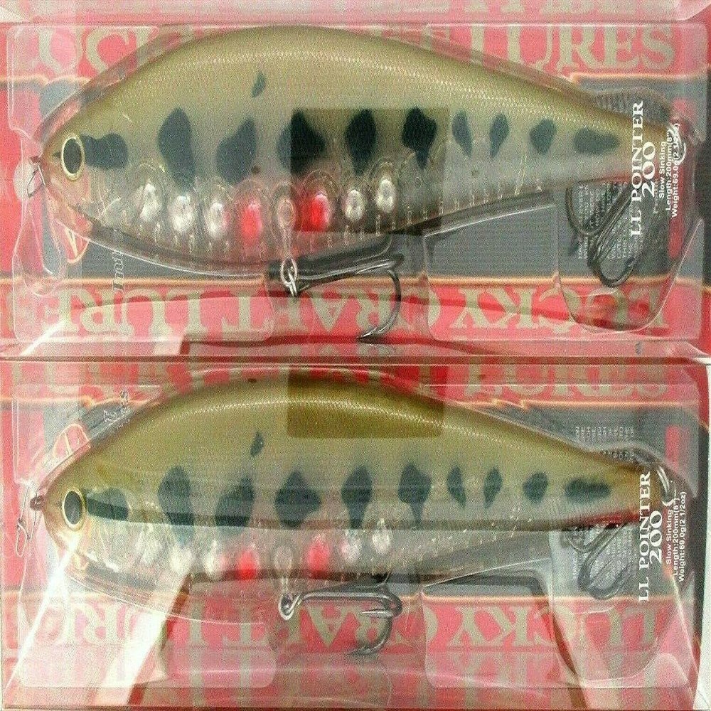 (2) Lucky Craft Made in Japan EPG LL Pointer 200 8'' Swimbaits Ghost Vairon New