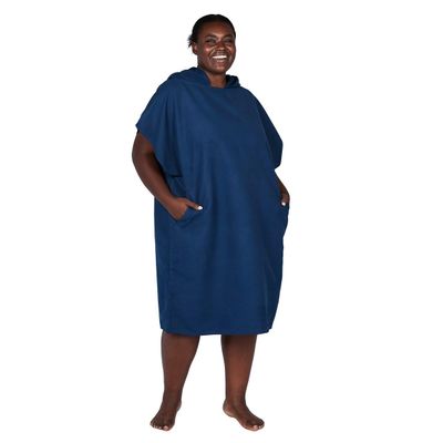 Dock & Bay Adult Beach Poncho - Hooded Towel with Deep Pockets - for Beach & Pool - Super Absorbent, Quick Dry - Yosemite Navy, Medium (90x70cm, 35x28)