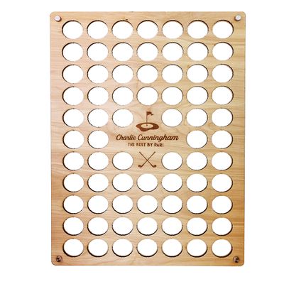 Torched Golf Ball Display Holder Collectors Case Holds 72 Golf Balls Wall Mount Decor, Golf Lovers Gift for Men, Customizable
