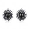 QYRKYP Ears S925 Sterling Sier Ears Simple and Vintage Oval Inlaid Obsidian Gemstones Stud Ears Personality Temperament Jewellery Women view 1