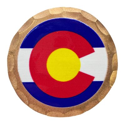 Colorado State Flag Forged Copper Golf Ball Marker by Sunfish