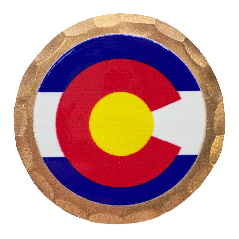 Colorado State Flag Forged Copper Golf Ball Marker by Sunfish