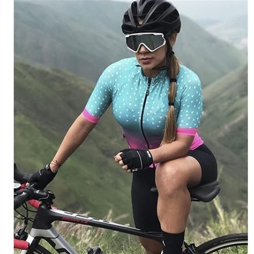 CYTSH Triathlon Suit Women's Cycling Clothing Skinsuit Jumpsuit Kits Summer Bike Jersey (Color : Skinsuit 10, Size : 3XL)
