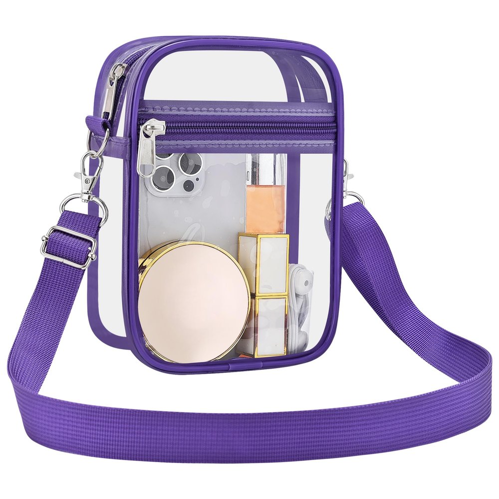 USPECLARE Clear Purse Stadium Transparent Messenger Bag Stadium Approved for Men and Women Clear CrossBody Bag