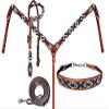 Showman Leather Headstall & Breast Collar Set w/Beaded Southwest Design view 1