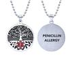 RENYILIN Stainless steel tree of life medical alert ID emergency first aid necklace (PENICILLIN ALLERGY) view 1
