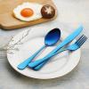 VANDBAO Portable Travel Utensils, Reusable Silverware with Case for Fixing Tableware, 9 Pieces Stainless Steel Stable Flatware Set, Camping Picnic Cutlery Set (Blue Set) view 4
