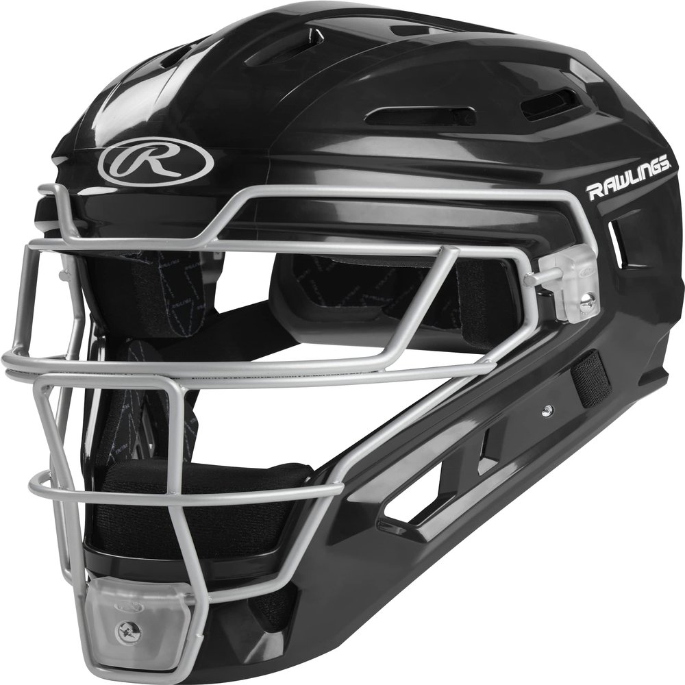 Rawlings | RENEGADE 2.0 Catcher's Helmet | Baseball | Junior (6 1/2" - 7") | Black/Silver