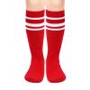 Soccer Socks for Kids, Girls, Boys, Toddlers, Youth - Football Knee High Socks With Red Stripes for Baby view 1
